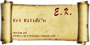 Erl Kilián névjegykártya
